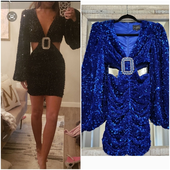 Line & Dot Dresses & Skirts - NWOT Line & Dot Valeria Sequin Mini in Royal